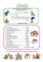 English Worksheet: Adverbs