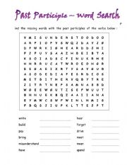 English Worksheet: Present Perfect Simple_Word Search