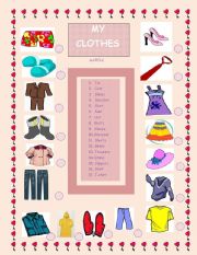 English Worksheet: My Clothes 