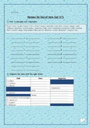 English Worksheet: 9th form revision before end of term test N1