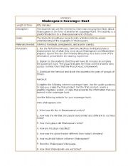 English worksheet: shakespear