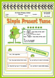 English Worksheet: simple present form 