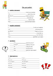 English worksheet: The past perfect