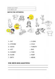 English Worksheet: Match the opposites