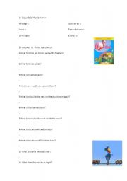 English Worksheet: Birds exercises about the book 
