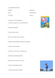 English worksheet: Birds exercises about the book 