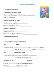 English Worksheet: Birds exercises 2