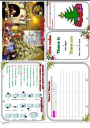 Christmas Eve minibook : Christmas+there is/there are + prepositions.