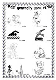 English worksheet: Most generally used verbs