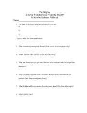 English worksheet: The Mighty ( Film based on the YA novel Freak the Mighty