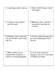 English Worksheet: Sentence Structure Game