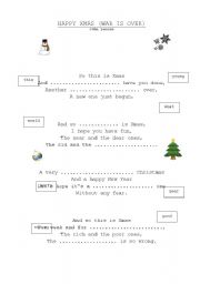 English Worksheet: Happy Xmas (John Lennon)