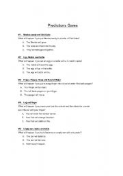 English Worksheet: predictions 