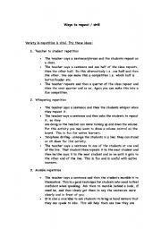 English worksheet: Choral Repetition