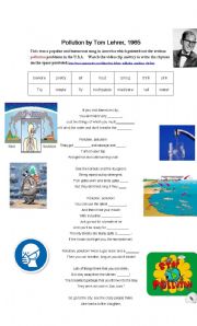 English Worksheet: Pollution song and rhymes