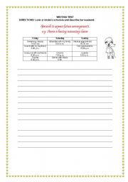 English worksheet: Annies schedule