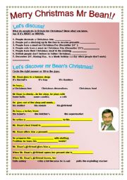 English Worksheet: Merry Christmas mr Bean!