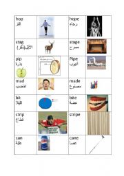 English worksheet: Magic E concept. English for Arab speakers