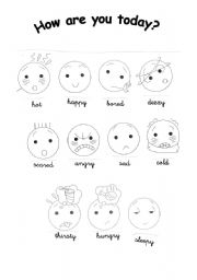 English Worksheet: how are you today?