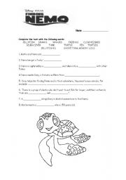 English worksheet: Finding Nemo Worksheet