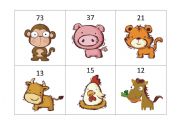 English worksheet: Animals and numbers 2