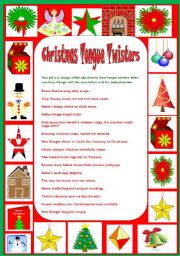 English Worksheet: Xmas tongue twisters 1