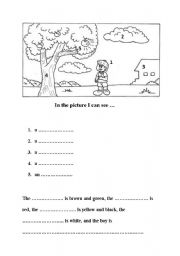 English Worksheet: In the picture I can see ...