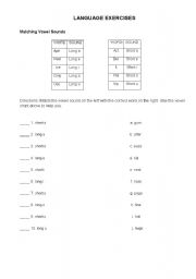 English Worksheet: Matching Vowel Sounds