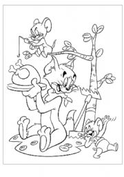 English Worksheet: Tom and Jerry puzzle (verbs)