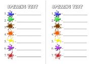 English Worksheet: spelling test (colours)