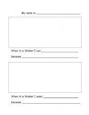 English worksheet: Four Seasons Booklet