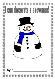 English Worksheet: I can decorate a snowman minibook
