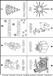 English Worksheet: Christmas Vocabulary mini book