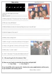 English Worksheet: video activity Friends