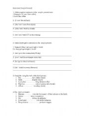 English worksheet: exercises with simple present