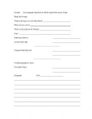 English Worksheet: Jazz writing prompt
