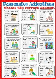 English Worksheet: POSSESSIVE ADJECTIVES - MULTIPLE CHOICE