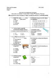 English worksheet: 4th grade exam