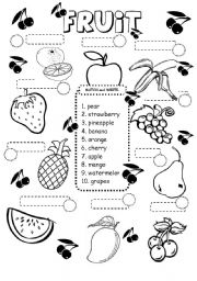 English Worksheet: FRUIT worksheet