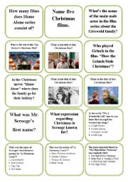 English Worksheet: Christmas Trivia Game 1/2