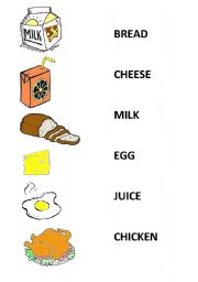 English worksheet: food