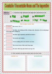 How to make carrot cake - Countable - Uncountable Nouns and The imperative