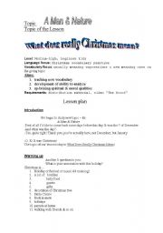 English worksheet: What does really Christmas mean?