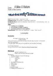 English Worksheet: What does really Christmas mean?