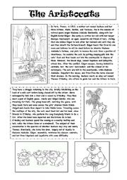 English Worksheet: The Aristocats Reading Comprehension 