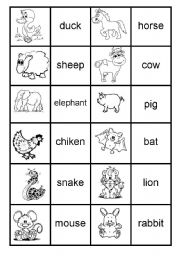 English Worksheet: Memory game