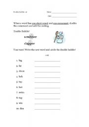 English Worksheet: Double Consonant with er ending