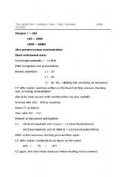 English Worksheet:  Numerals for Spas