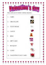 English Worksheet: Valentines day 