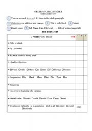 English Worksheet: Writing check list